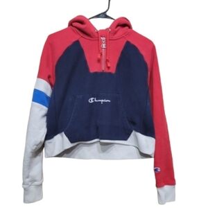 Vintage 90s Cropped Champion Color Bock Hoodie Womens Medium